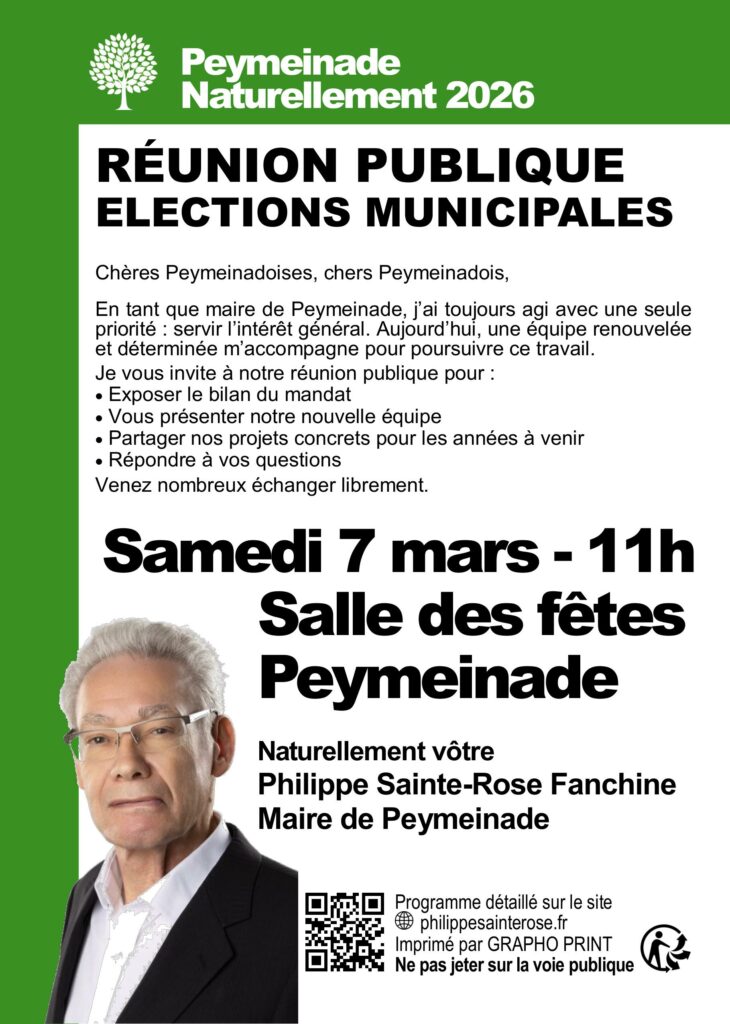 Réunion publique le 7 mars 2026 : Peymeinade Naturellement 2026